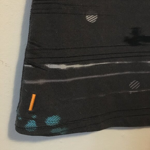 Lucy Charcoal Grey Blue Paint Splat Racer Back Tank Top - Picture 6 of 11